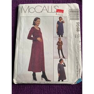 McCalls sewing pattern 9648 Maternity dress or top size 6 8 10